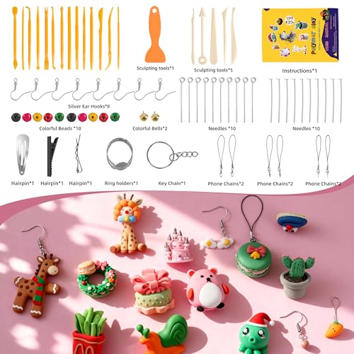 ARTpar 52 Colors Polymer Clay kit，Modeling Clay with Sculpting Tools for Starter,Oven Bake DIY Model Clay,Non-Toxic, Non-Sticky,Gift for Kids Adults - color: 50