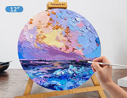Falling in Art Unfinished Round Birch Wood Canvas Panels Kit, 3 Pack of 3 Sizes 8', 12' and 16' Studio 3/4’’ Deep Cradle Boards for Pouring Art, Crafts, Painting, and More - size: 8'+12'+16' round 1 PACK