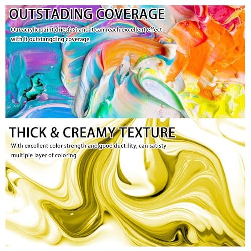 SNOWSUN Lemon Yellow Acrylic Paint, Large Bulk Heavy Body Acrylic Paint ( 1L，About a quarter of a gallon) - Non Toxic Gloss Thick Art Paint for Multi-Surface, Canvas Wood Ceramic and Leather, Stone Craft, for Artists & Beginners - color: lemon-yellow