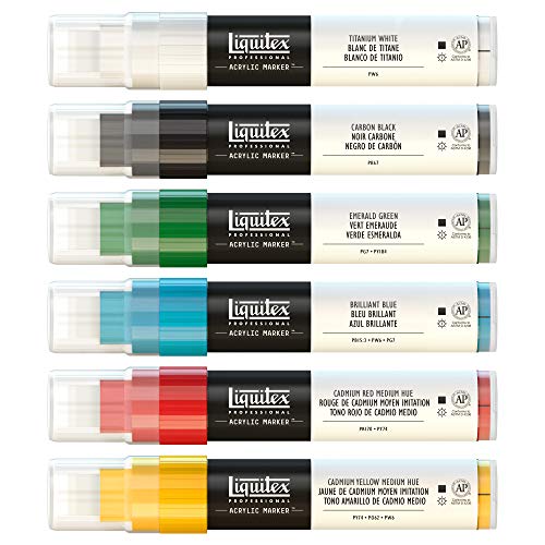 Liquitex Professional Paint Marker Set, 6 Piece, Classics - style: Classics Wide 6 Set