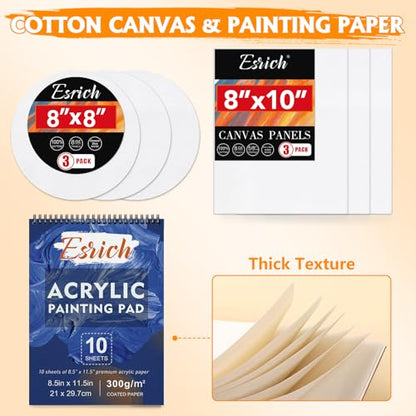 Acrylic Paint Set,57 PCS Professional Painting Supplies with Paint Brushes, Acrylic Paint, Easel, Canvases, Painting Pads，Palette, Paint Knife, Brush Cup and Art Sponge for Hobbyists and Beginners - style: 57