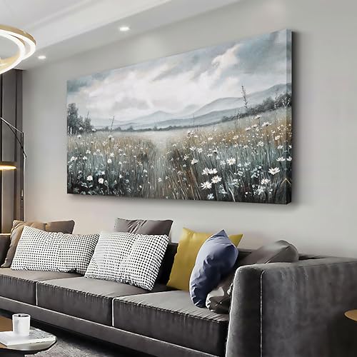 Glvzygy Canvas Wall Art Vintage Wall Decor Classical Painting Canvas Prints Vintage Floral Wall Art for Home Room Bathroom Decor Living and Office Home Decor 29"x58" - color: White, size: 58"L x 29"W