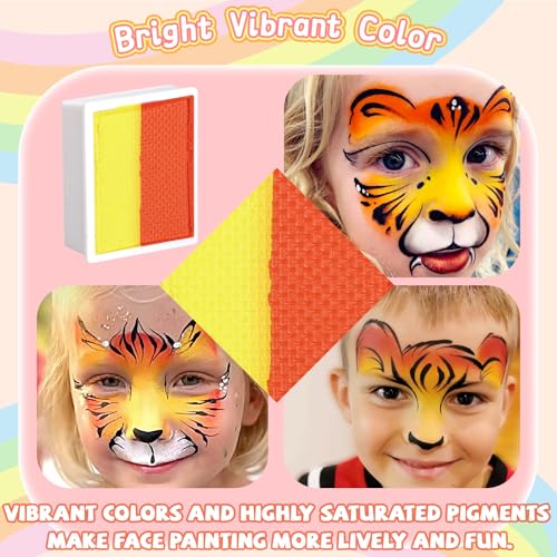 Anka Bella Professional Face Paint（60gm),Water Activated Face Body Painting Kit for Kids & Adults,Hypoallergenic & Non-Toxic,Perfect for Birthday Parties/Halloween/Carnival - color: Six-panel face paint tray