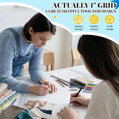 Jetec 1 Roll Large Grid Graph Paper Roll 1'' Grid 11 Inch x 40ft Sewing Pattern Paper for Drafting Quilting Drawing Sketching Classroom Teaching Supplies Gifts - color: 1'' Grid, size: 11 Inch X 39ft