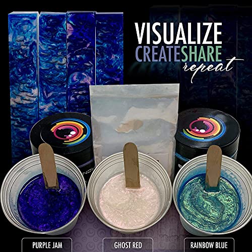 Eye Candy Mica Powder Pigment “Rainbow Blue” (50g) Multipurpose DIY Arts and Crafts Additive | Woodworking, Epoxy, Resin,Natural Bath Bombs, Paint, Soap, Nail Polish, Lip Balm - color: Rainbow Blue
