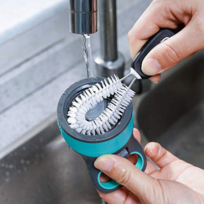 MOSOLAN 3-in-1 Water Bottle Cleaning Brush Set - Long Handle Scrubbing Brush for Tumbler, Straw, Baby Bottles, Drinking Glasses, White - color: White