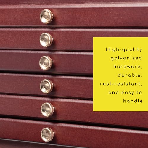MEEDEN 6-drawer Wood Artist Supply Storage Box, Portable Beechwood Multifunctional Pencil Brush Organizer Wood Box with Drawer&Compartments for Pastels, Pencils, Pens, Makeup Brushes(Deep Walnut) - size: 6 Layer Drawers