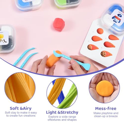 Both idea Air Dry Clay Kit, Space Theme | 12 Packs, Non-Toxic Kids Gift | School & Party: Perfect for classroom art activities, birthday party favors, creative family DIY, and holiday celebrations. - style: Space Odyssey