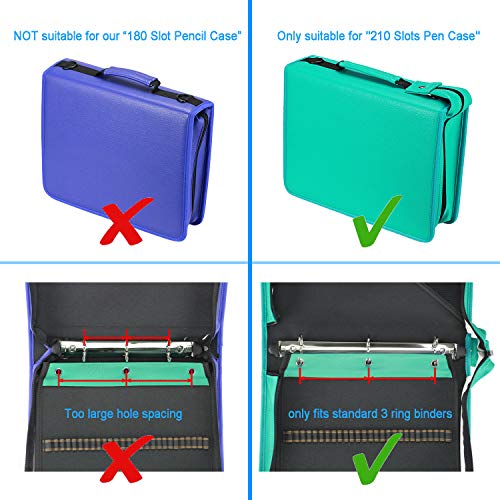 YOUSHARES 54 Slots Pencil Sleeve - Standard 3 Ring Binder Designed Pencil Page Compatible with 216 Slots Pencil Case for Watercolor Pencil, Gel Pen & Cosmetic Brush (Green) - color: Layer Green