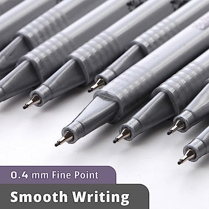 Mr. Pen- Black Fineliner Pens, 12 Pack, Fine Point | Smooth Bible Journaling Pens for Note-Taking, Sketching, Planning, Art Projects, Small Detailing, Fine-Ink Drawings - color: Black, size: 12 Pack