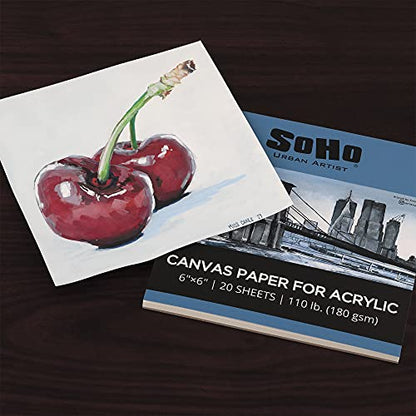 SoHo Urban Artist Acrylic Canvas Pads - Textured Canvas Paper Pad for Painting, Drawing, Pastels, Travel, & More! - [2-Pack - 16x20] - size: 16x20" - 2 Pack