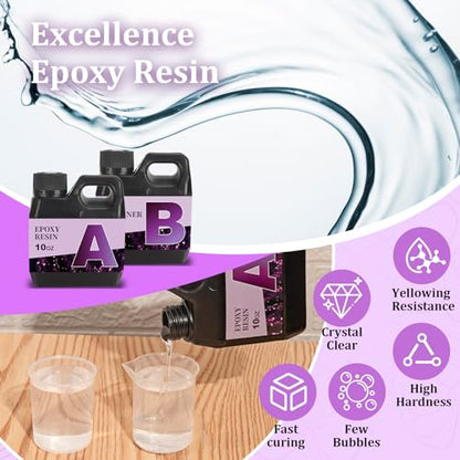 K KERNOWO Epoxy Resin Kit 2 Part Resin and Hardener Bubble Free & Crystal Clear Epoxy Resin for Beginners for Casting Coating, Jewelry Making, DIY Crafts - color: Purple
