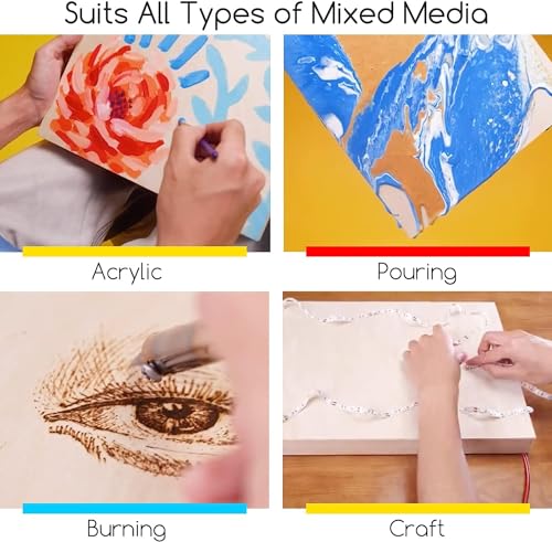 MEEDEN Unfinished Wood Canvas Kit: 1-1/2" Deep 6x8 9x12 Wooden Canvas Panel - 4 Pcs of Cradled Wood Art Boards for Pouring Art, Crafts, Painting - size: 6x8 9x12 - 4 Pack