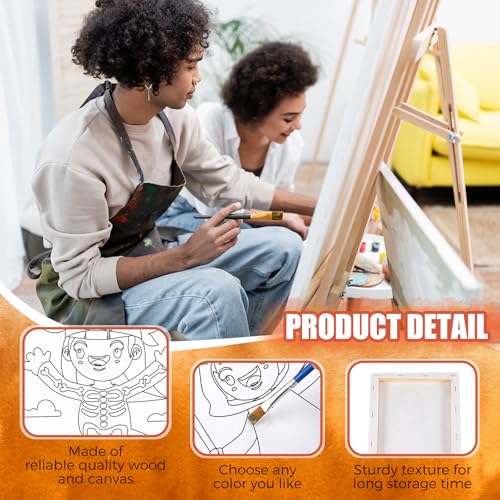 Sherr 20 Pcs Stretched Pre Drawn Canvas Afro Queen Black Art for Painting for Adults Outline Pre Drawn Stretched Cotton Canvas to Paint Party Set, 8 x 10''(Halloween) - style: Halloween
