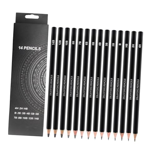 14pcs Graphite Drawing Pencils Set Extra Hard to Very Soft Professional Sketching Pencils for Artists and Students, Multi-hardness Shading and Sketch Art Supplies for School