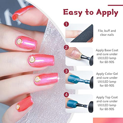 JODSONE Gel Nail Polish Starter Set Ribbon Glitter Summer Light Winter Dark Glossy 36-Piece Multi-color Gel Nail Polish Set - color: 32KIT 1G 10-A