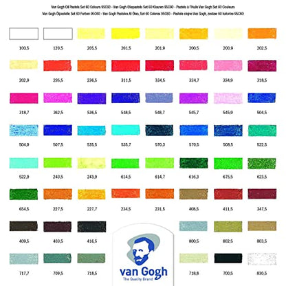 Van Gogh Oil Pastel, Round Full Stick, 60-Piece Set | Artist-Grade Oil Pastel Set for Creative Artwork, Rich Colors and Vibrant Pigments, Soft Texture for Smooth Blending - style: 60-Piece Set, General Selection