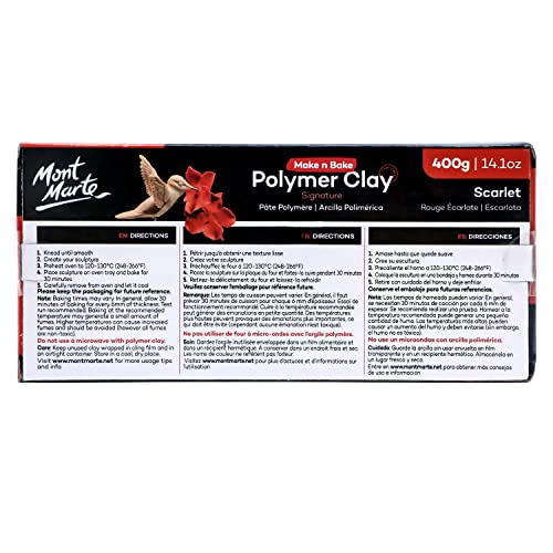 Mont Marte Make n Bake Polymer Clay 400g - Scarlet - color: Scarlet, size: 14.1oz