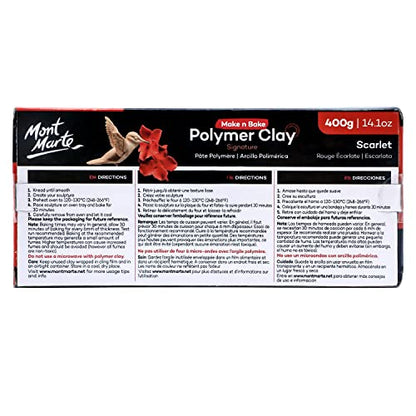 Mont Marte Make n Bake Polymer Clay 400g - Scarlet - color: Scarlet, size: 14.1oz