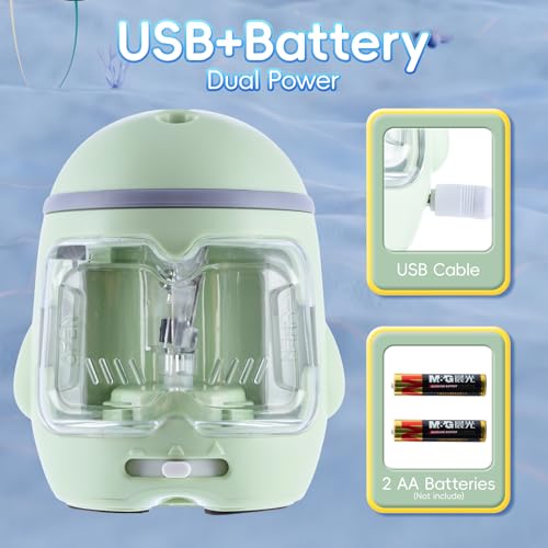M&G Electric Pencil Sharpener, Portable Pencil Sharpener Battery/USB Dual Power Operated Sharpener for Pencils Kids Students Home Classroom School Office (Cute Duck) - color: Green