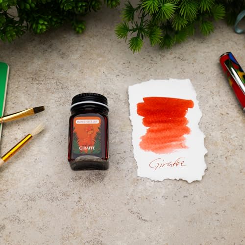 Monteverde Jungle Fountain Pen Ink, 30ml, Giraffe (Orange) | Animal-inspired fountain pen ink with bold color, smooth flow, and creative writing personality. - color: Giraffe (Orange)