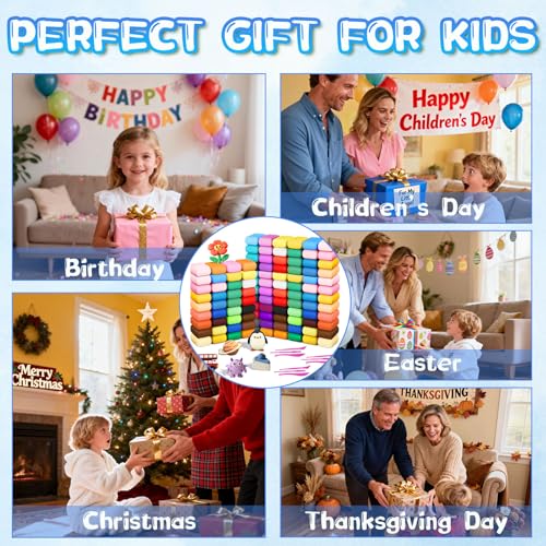 Air Dry Clay-108 Pack 36 Colors Modeling Clay for Kids, Boys and Girls, Air Dry Clay Bulk Kit for Adults with 3 Sculpting Tools and Instructions, Safe, Non-Toxic, DIY Model Magic Clay Gifts Kids Toys - color: 108 Pack