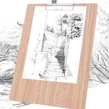 Artist Sketch Board, 15.75x11.34in Wooden Drawing Board Travel Painting Board with Clip for Drawing Writing Board Classroom Studio or Field Use