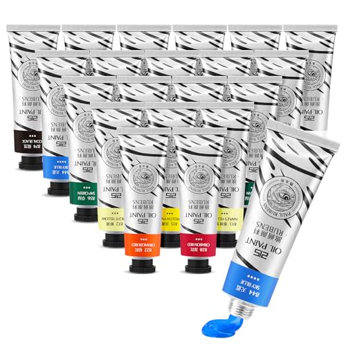 Paul Rubens Oil Paint, 40 Colors*50ml LargeTubes, Professional Oil Based Paint with High Saturation, Creamy Texture, and Consistency,Art Supplies for Artists, Students, Beginners - color: 40 colors*50ml