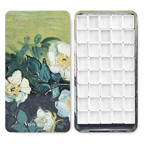 40Pcs Empty Half Pans with Magnetic Stripe Watercolor Paint Travel Tin Palette Case, Artist Paints Half Pan Kits for DIY Watercolor Oils or Acrylics Painting Art Drawing Wild Rose - color: Wild Rose