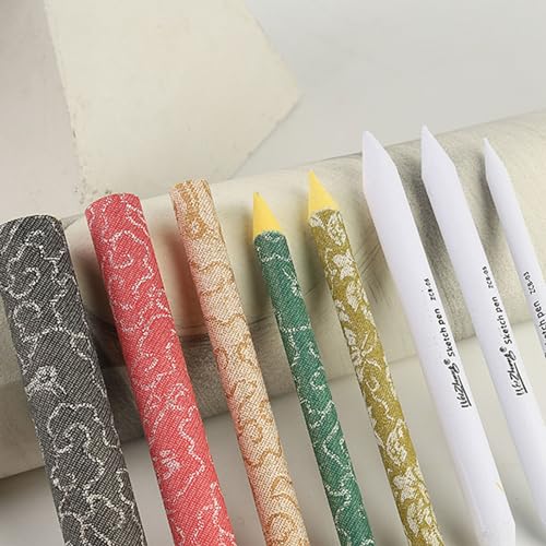 Paper Blending Stumps and Tortillions Set, Soft Rice Paper Art Blenders for Sketch Drawing, Mixing Tools for Artists and Hobbyists - color: 6 white