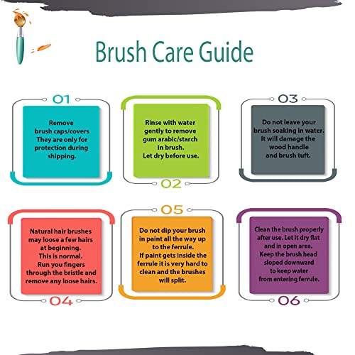 ZEM Brush Golden Synthetic Long Script Liners Artist Paint Brushes Sizes 20/0, 10/0, 5/0, 0