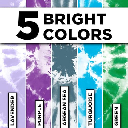 Tulip One-Step Tie-Dye Kit Mermaid, Party Activity, Permanent Fabric Dye, Vibrant Colors, Easy Clean-up, Makes 10 Bottles, Includes 5 Bonus Refill Packs, 8 Fun Techniques Included - color: Mermaid