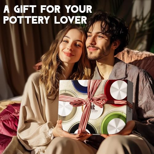 Pottery Wheel for Kids and Beginners - Complete Pottery Set with 6" Turntable with Two-Way Rotation, 2.2lb Clay, Art Supplies Sculpting Tools, Craft Gifts for Kids - color: blue