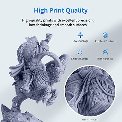 ANYCUBIC 3D Printer Resin, 405nm SLA UV-Curing Resin with High Precision and Quick Curing & Excellent Fluidity for LCD 3D Printing (Grey, 500g) - color: Grey, size: 500g