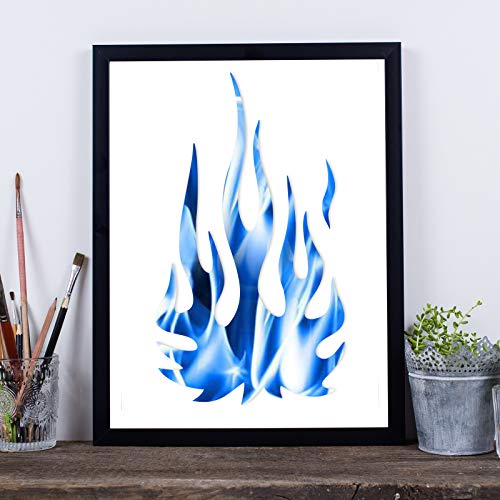 5 Sheets Flame Stencil Airbrush Flame Fire Stencil Fire Reusable Templates Painting Decor Template for Arts Window Wall Crafts Painting Decorations(7.9 x 5.5 Inch) - size: 7.9 x 5.5 Inch