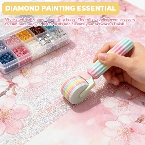 Diamond Painting Roller & Wax Pen Kit, Diamond Art Tools Set | Smooth roller and refillable wax pen help press drills firmly and pick gems faster