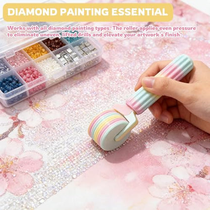 Diamond Painting Roller & Wax Pen Kit, Diamond Art Tools Set | Smooth roller and refillable wax pen help press drills firmly and pick gems faster