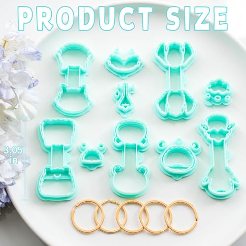 TAINSKY Animals Keychain Polymer Clay Cutter, Cute Polymer Clay Keychain Cutters, Boho Clay Cutters for Polymer Clay Jewelry, 10 Shapes Keychain Cutter, Panda Polymer Clay Earring Cutters-B - color: Keychain -C