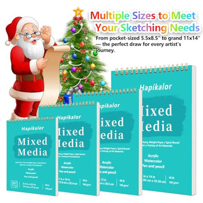 Sketch Book Mixed Media Pad, 2-Pack 9" x 12" Top Spiral Bound Sketch Pad, 30 Sheets 98lb/160gsm Acid-Free Drawing Paper, Art Supplies Sketchbook for Drawing, Sketching - size: 9" x 12"(Pack of 2)