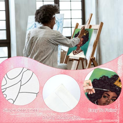 16 Pcs Pre Drawn Canvas for Painting for Adults Sip and Paint Kit | Pre Printed Canvas to Paint DIY Art Party Supplies Couples Date Night Girls Night (Couples, 8x10 in) - size: 8x10 in, style: Couples