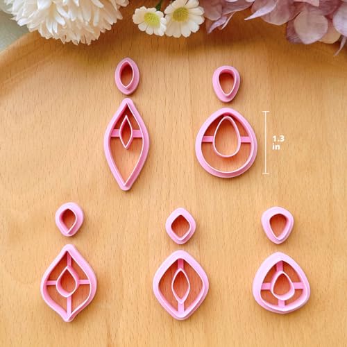 Keoker Polymer Clay Cutters, Boho Polymer Clay Cutters, Clay Earrings Cutters, Basic Polymer Clay Jewelry Making Supplies, Polymer Clay Cutter Sets - color: B color