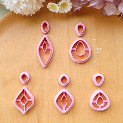 Keoker Polymer Clay Cutters, Boho Polymer Clay Cutters, Clay Earrings Cutters, Basic Polymer Clay Jewelry Making Supplies, Polymer Clay Cutter Sets - color: B color