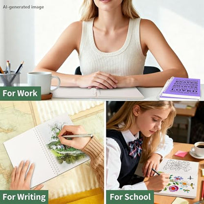 JOHSBYD 2Pcs Blank Spiral Notebook,Inspirational Gifts A5 Hardcover Sketch Book,Art Sketchbook for Drawing, Unlined, Plain Sketch Book for Women Men Work Writing,160 Pages (2, Blank Page Purple) - color: Blank Page Purple