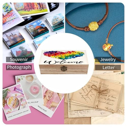 Peace And Love Pride Rainbow Jewelry Box Wooden Rustic Multi-Purpose Organizer with Front Clasp for Jewelry, Crafts, Accessories & Small Items - color: style-7