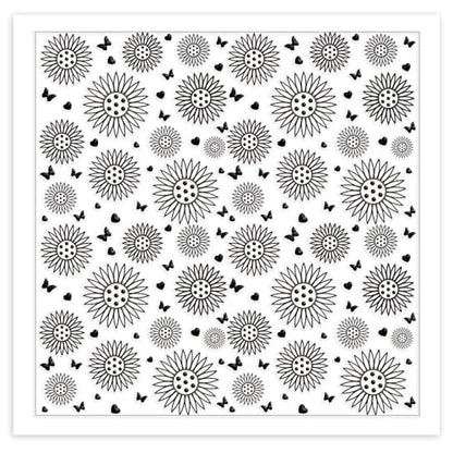 CHGCRAFT Sunflowers Polymer Clay Texture Sheets Butterfly Silicone Texture Stamp Love Heart Clay Texture Mat Modeling Pattern Pad Texture Sheets for Jewelry and Clay Earrings Tools, 5.5x5.5 inch - style: Butterfly and Sunflower