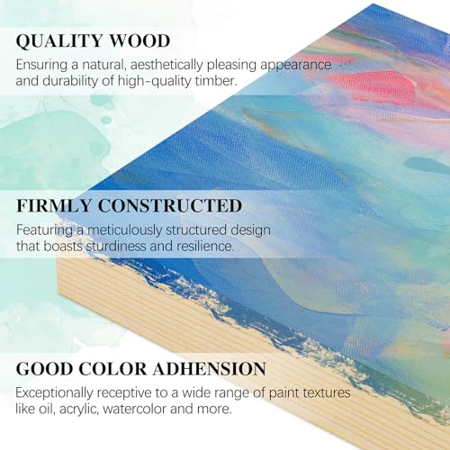 Aodaer 16 Pack Wood Panels 4 x 4 Inch Wooden Panels Canvas Unfinished Craft Wood Boards Panels for Art Crafts Acrylic and Oil Painting Pouring DIY Projects - size: 4 x 4 Inch