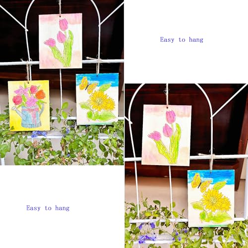 Piatoeke 16PCS 5.9×4.7in Unfinished Wood Craft to Paint, Fun Things to Paint and Hang,Wooden Flower Cutouts Board for Kids Painting DIY (Flower) - color: Flower