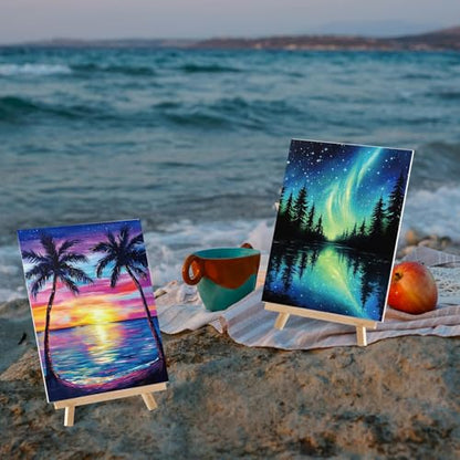 Sherr 12 Pcs Pre Drawn Canvas Pre Printed Canvas for Adults Sip and Paint Party Canvases Painting Kit for Summer Easter Mother's Day Party Favor(Summer Sunset,8 x 10 Inch) - size: 8 x 10 Inch, style: Summer Sunset