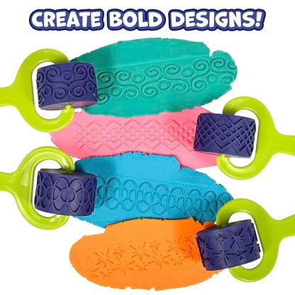 READY 2 LEARN Paint & Dough Explorers | 4 Patterns | Set 2 | Imagine Colors | Playdough Accessories | Paint Stamps and Clay Tools for Kids