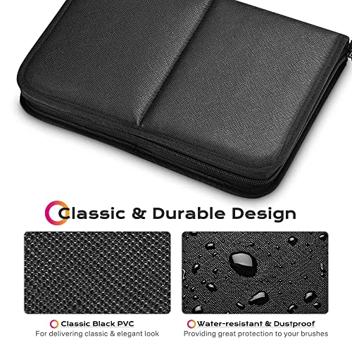 BYOOTIQUE Makeup Brush Bag Foldable Holder Organizer Portable Travel Artist Case - color: Classic Black